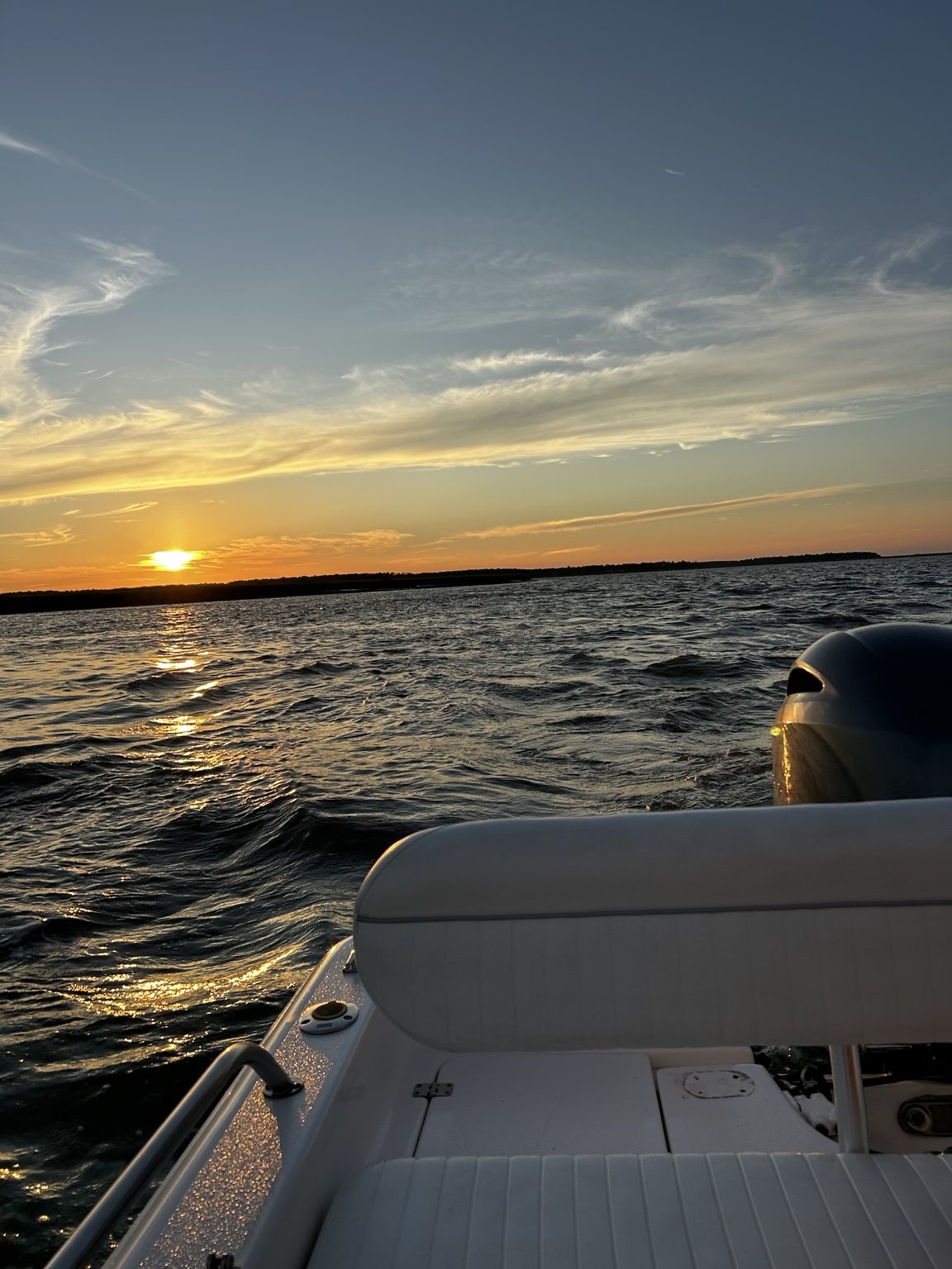 Sunset from the boat on the Georgia coast